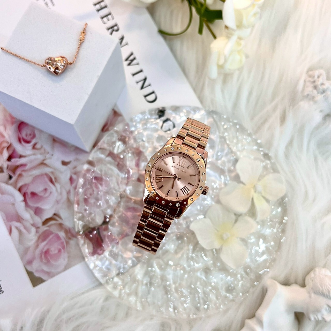 【MICHAEL KORS】 Petite Lexington 時尚晶鑽大三針女錶 手錶手鍊套組MK4994SET 26mm 現代鐘錶
