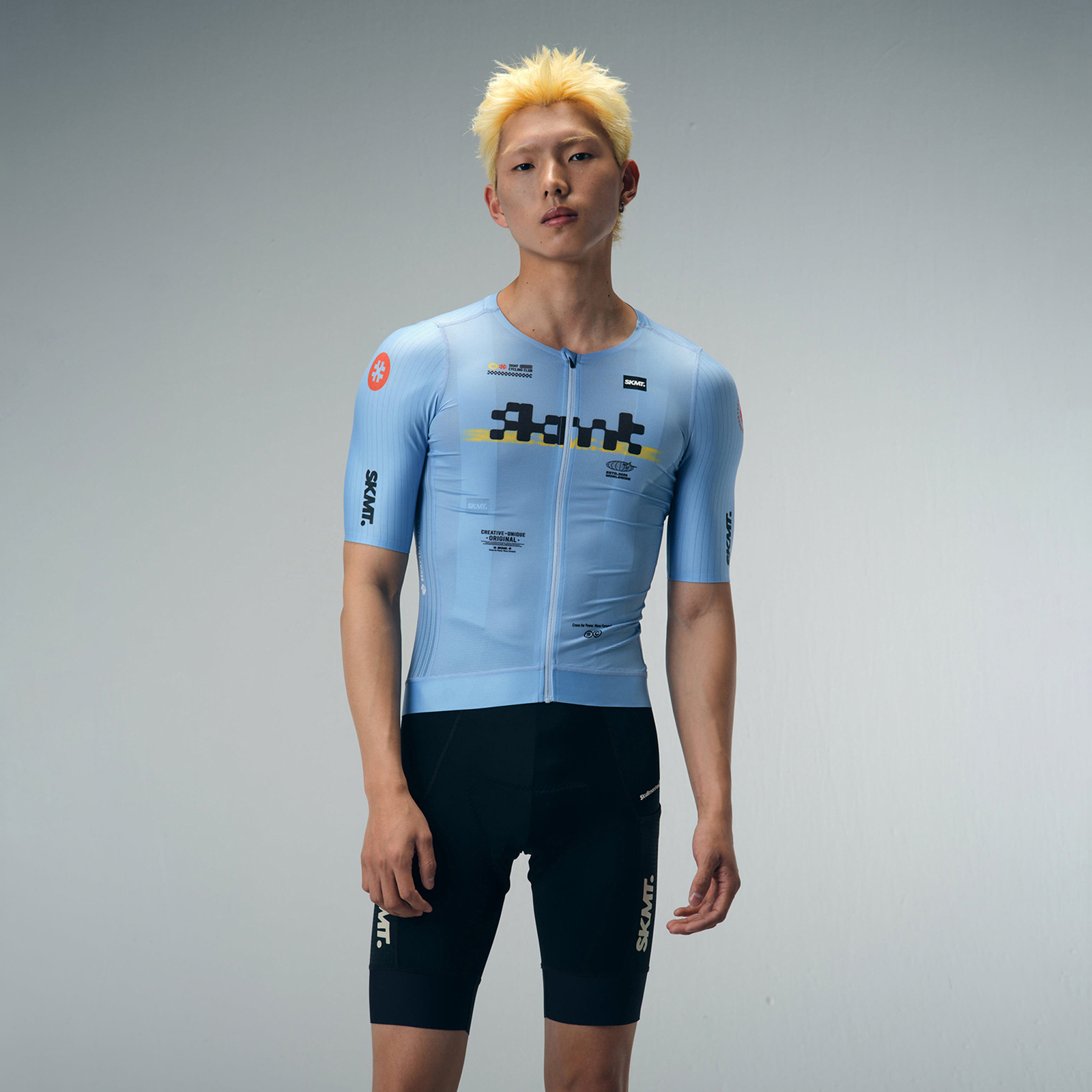 閃特淺藍男款短車衣