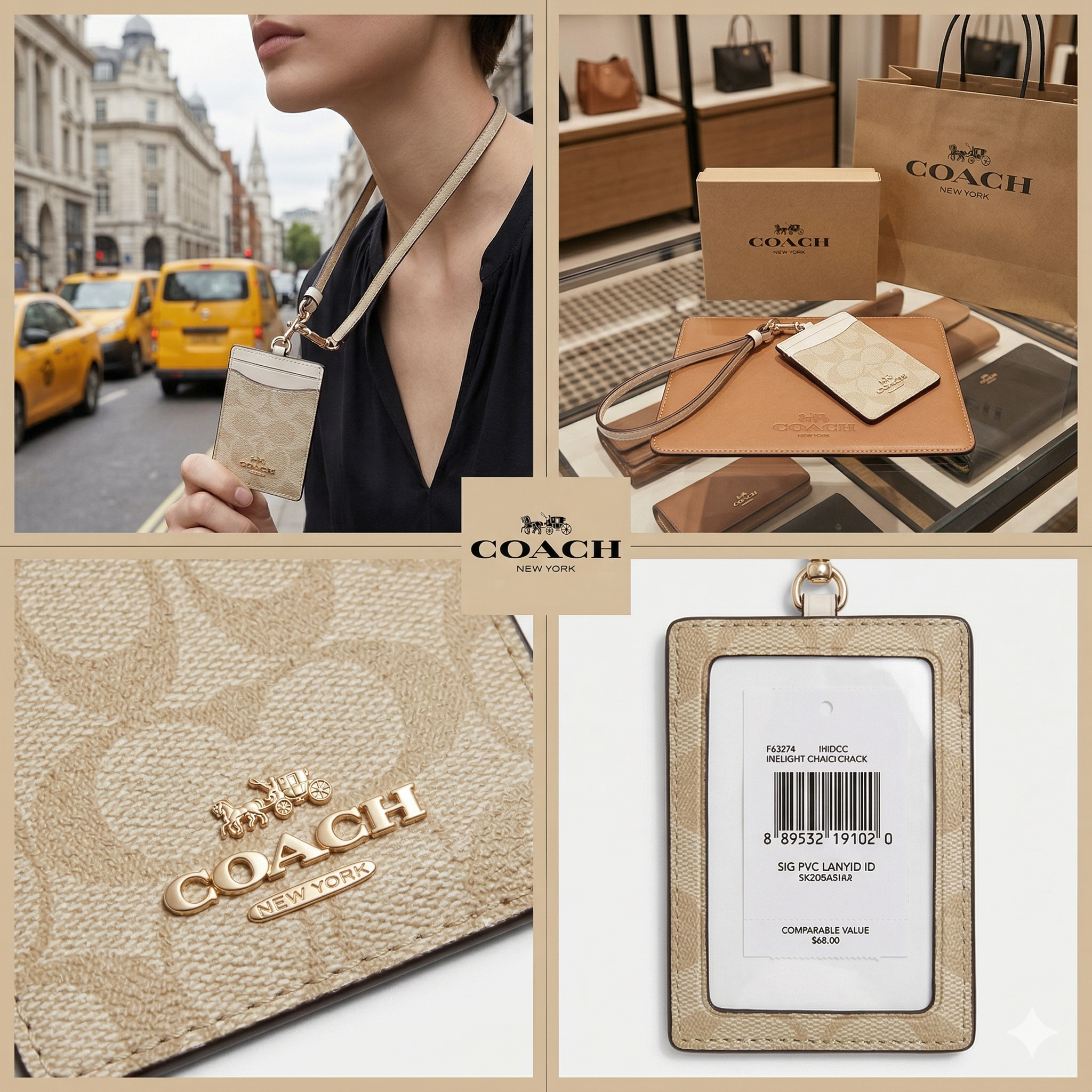 【現貨】COACH H011652 掛頸卡套