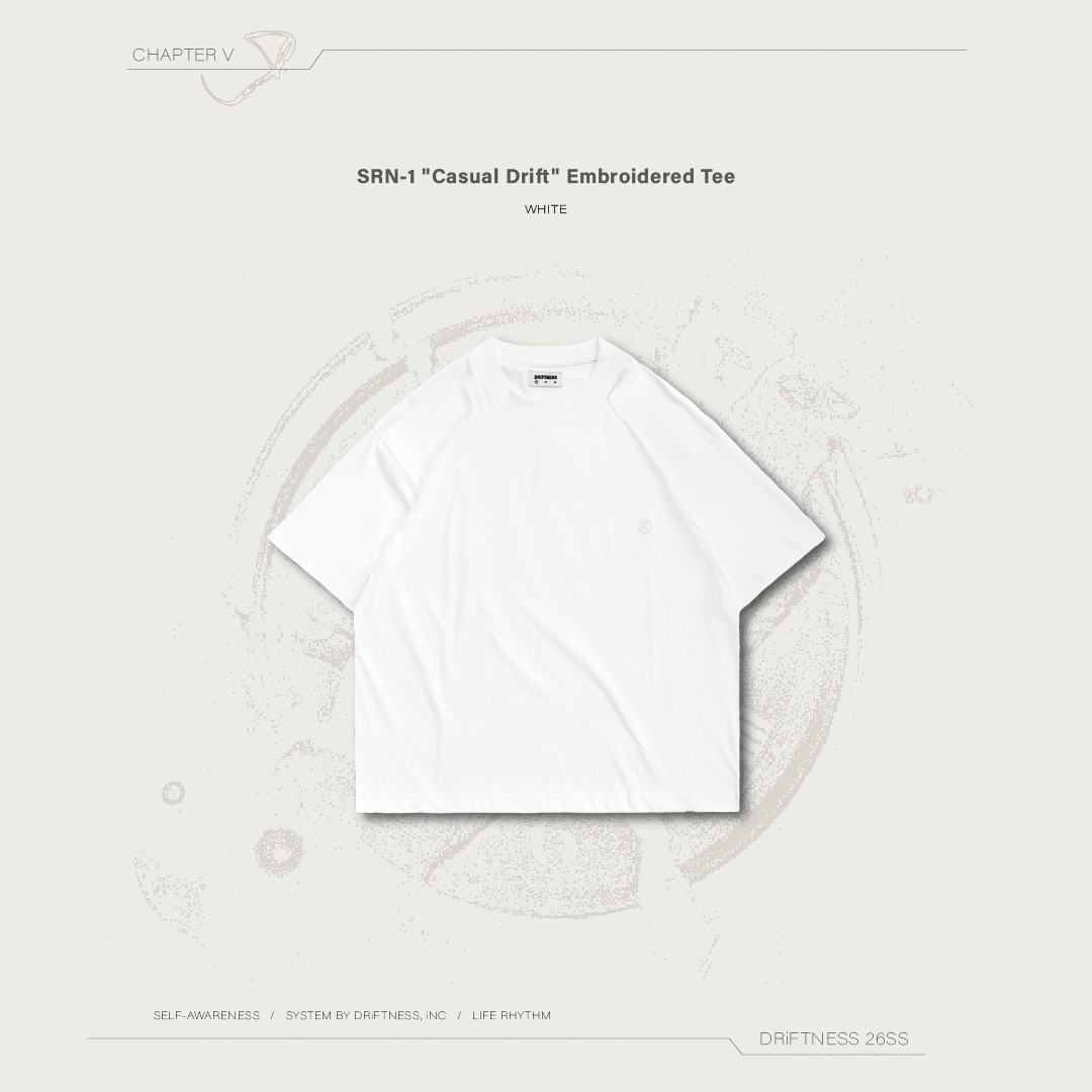 DRiFTNESS | SRN-1 "Casual Drift" 超涼感刺繡素踢 - White