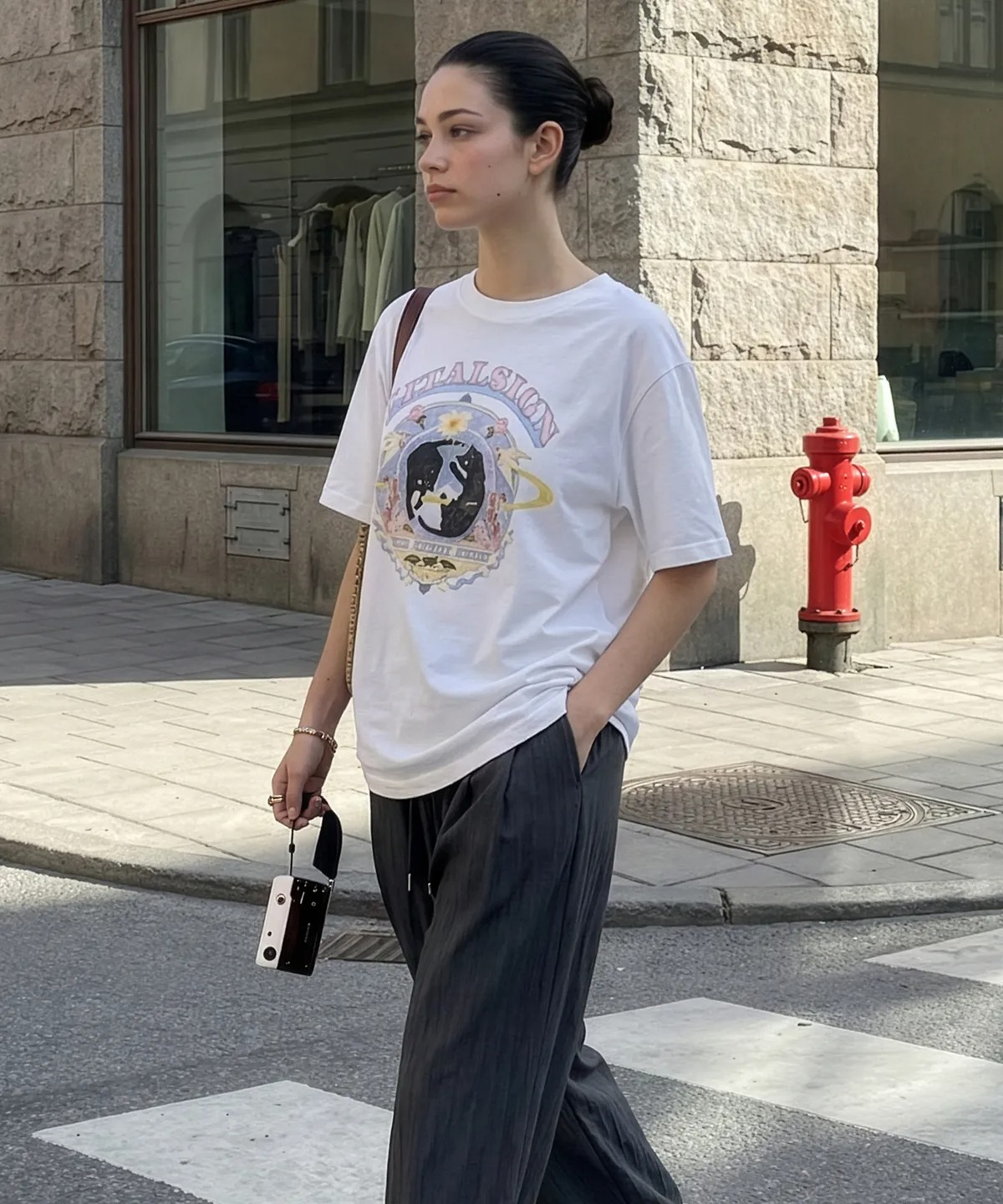 VITALSIGN Black Cat Flower T-Shirt