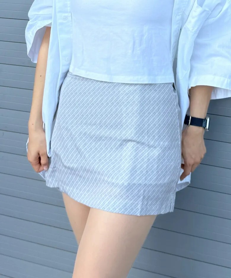 【預購】韓國 CHICKS 清爽 格子 迷你裙 2色
