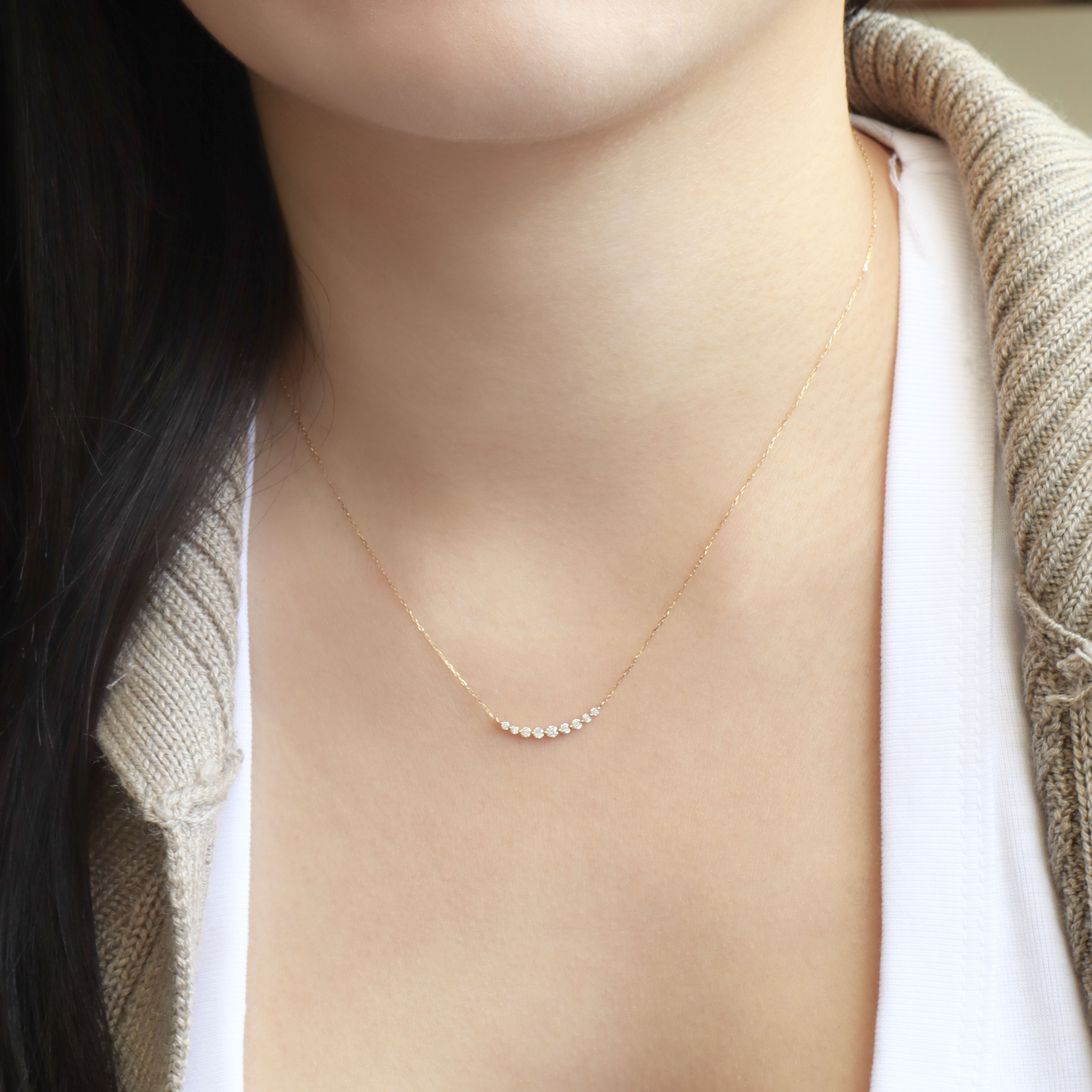 18K/甜美微笑真鑽項鍊