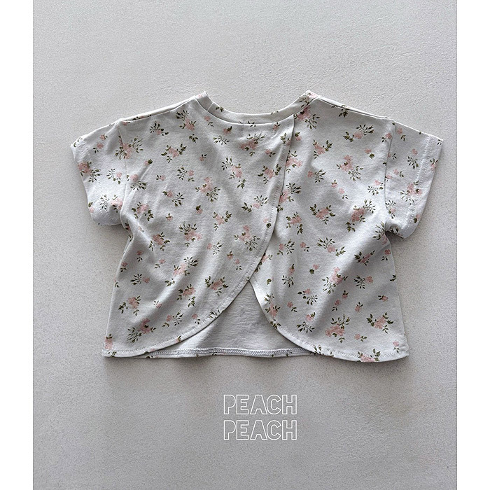 正韓夏PEACHPEACH 兩色碎花背後超美上衣