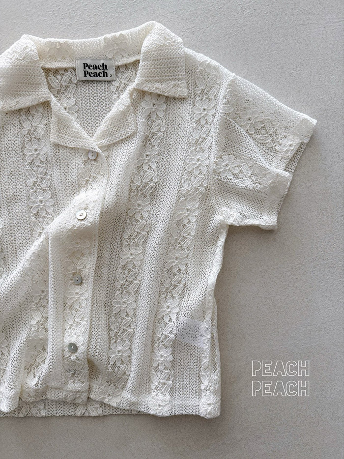 正韓夏PEACHPEACH 蕾絲雕花上衣