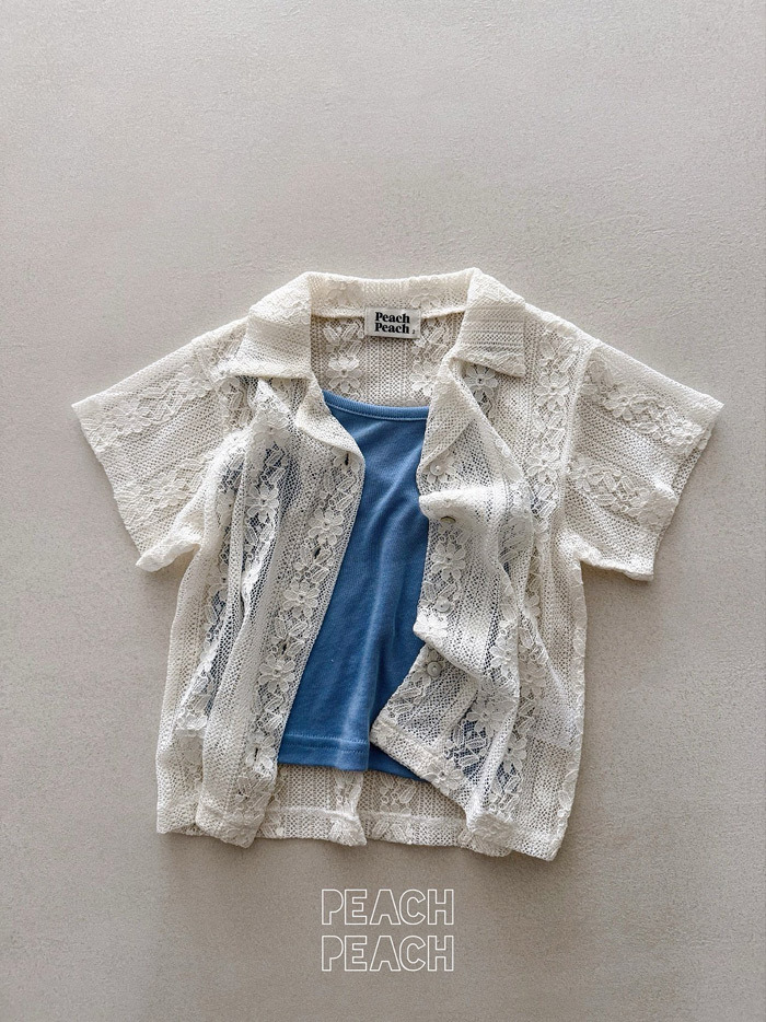 正韓夏PEACHPEACH 蕾絲雕花上衣