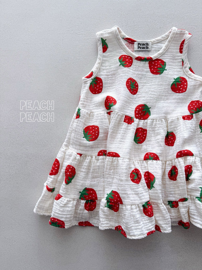正韓夏PEACHPEACH 兩色草莓奶昔洋裝