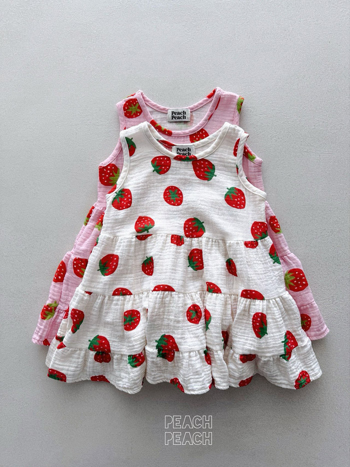 正韓夏PEACHPEACH 兩色草莓奶昔洋裝