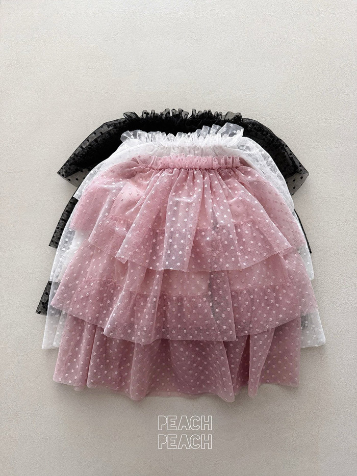 正韓夏PEACHPEACH 三色軟紗點點花朵裙