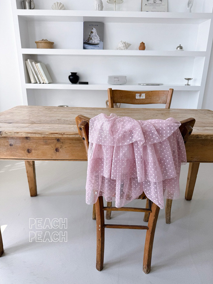 正韓夏PEACHPEACH 三色軟紗點點花朵裙