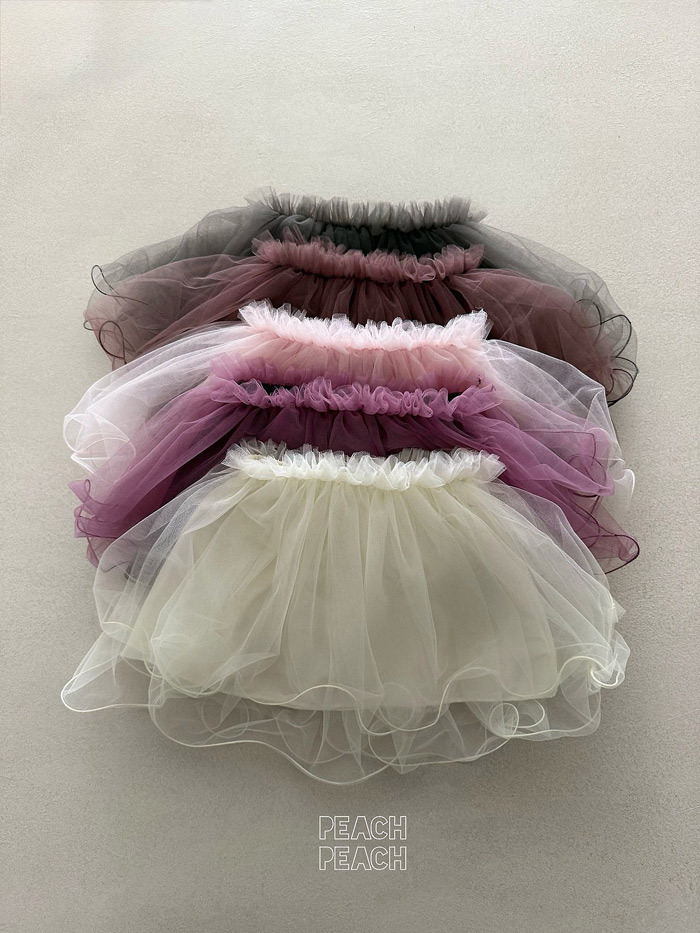 正韓夏PEACHPEACH 五色軟紗浪花澎澎裙