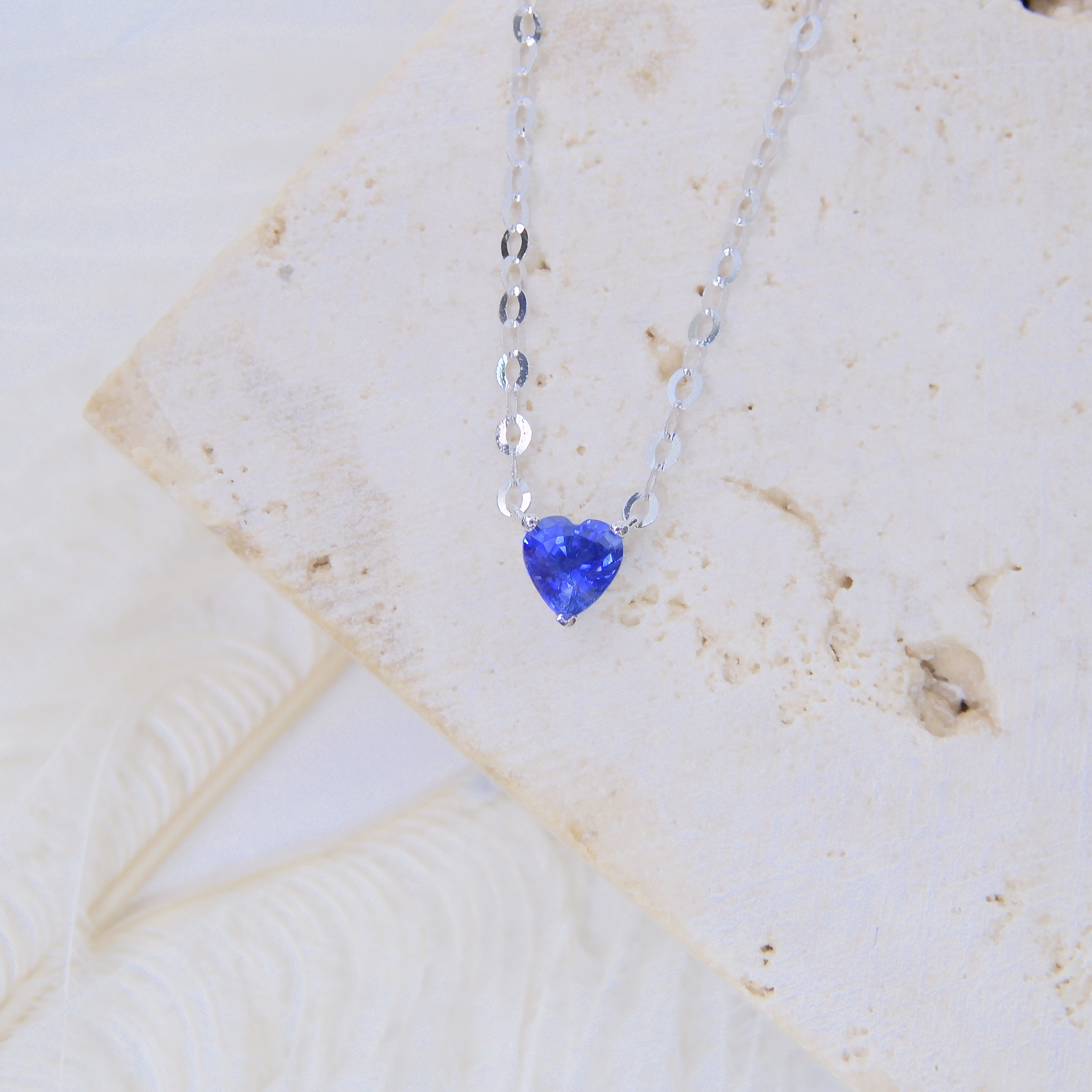 訂製 18K金 0.34ct 藍寶石項鏈