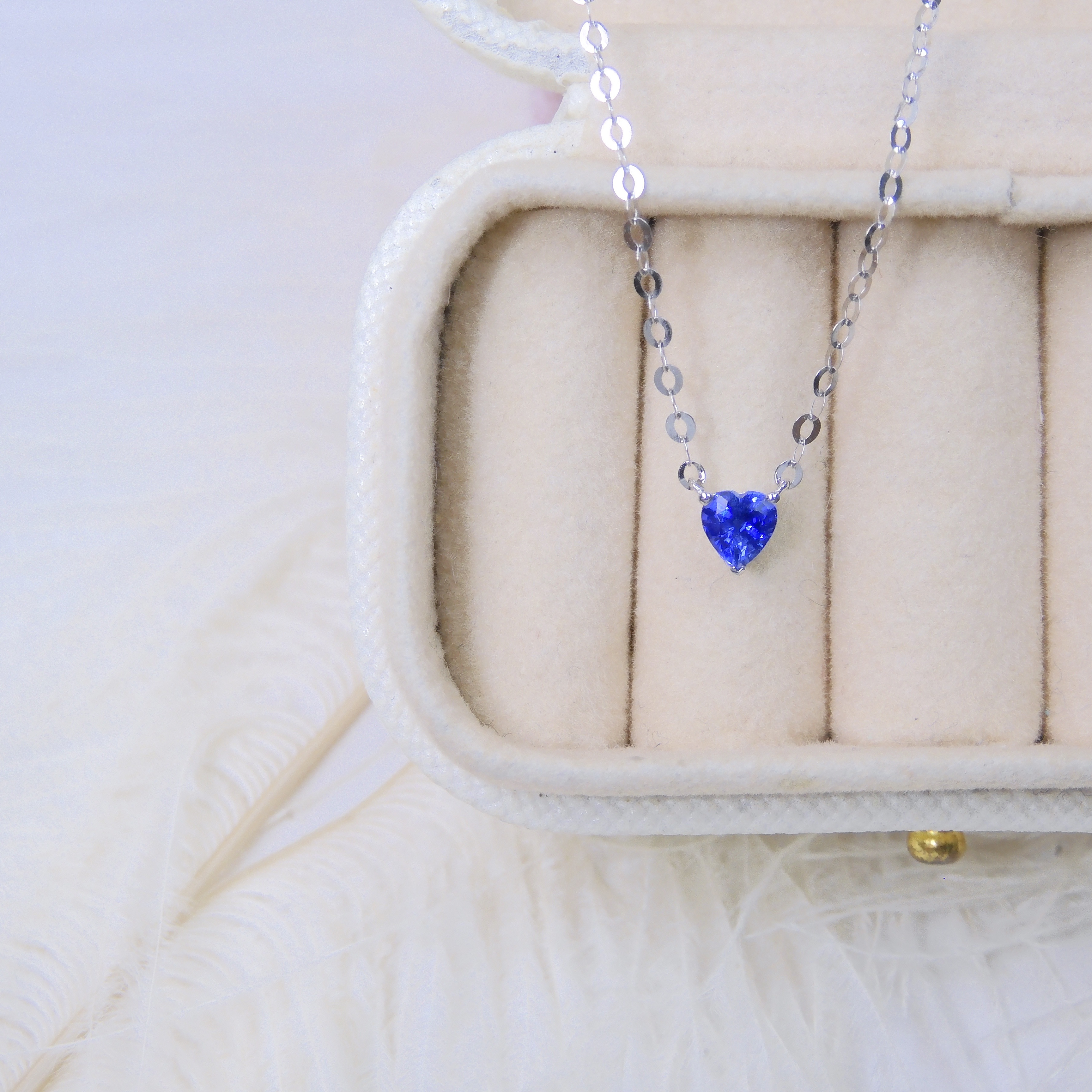 訂製 18K金 0.34ct 藍寶石項鏈