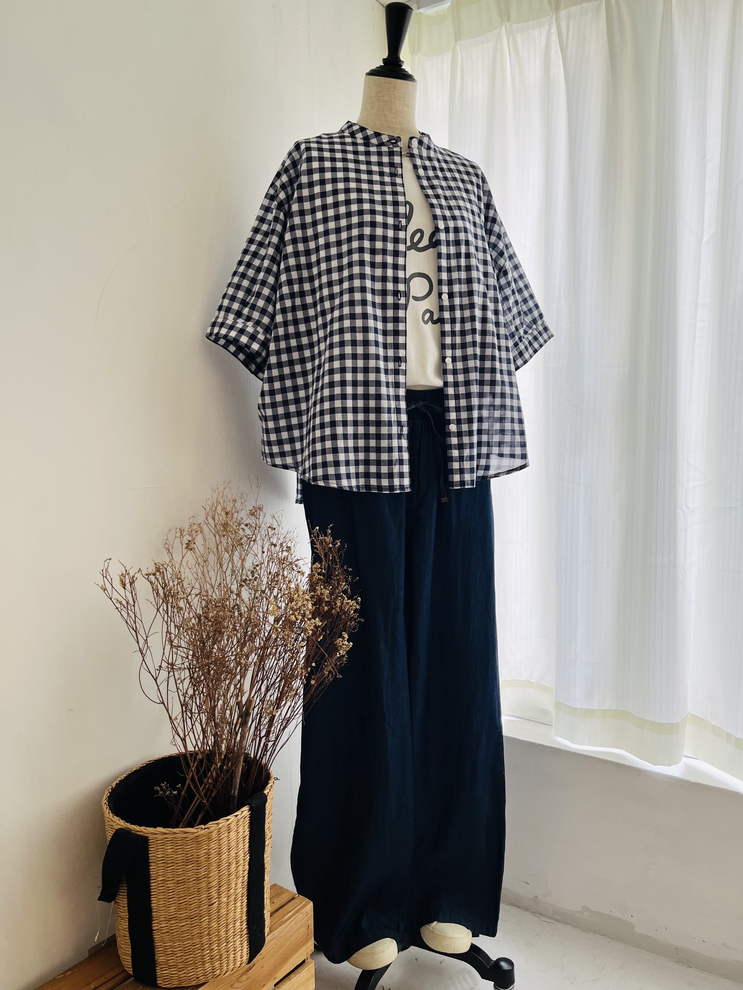 fu-dueka藍白色格仔top