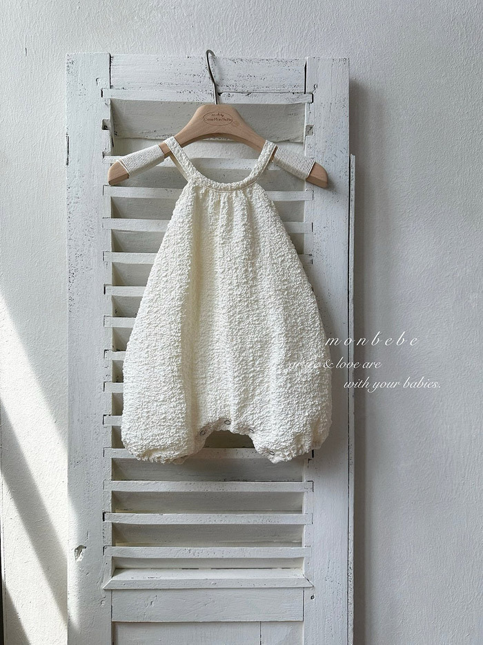 正韓夏Monbebe 米白紋理連身褲