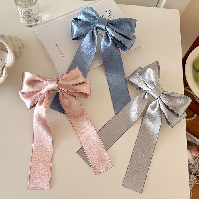 [2 FOR RM10] Satin Bow Ribbon Half-Up Alligator Hair Clip
