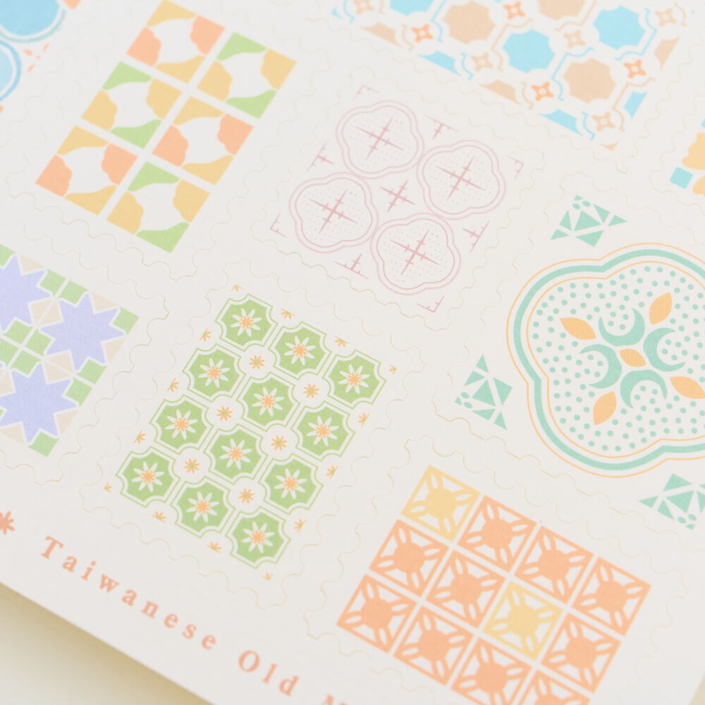 印花樂郵票造型貼紙/海棠花磚/維他命色系