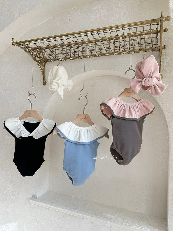 正韓夏Monbebe 親子裝_三色荷葉邊泳衣