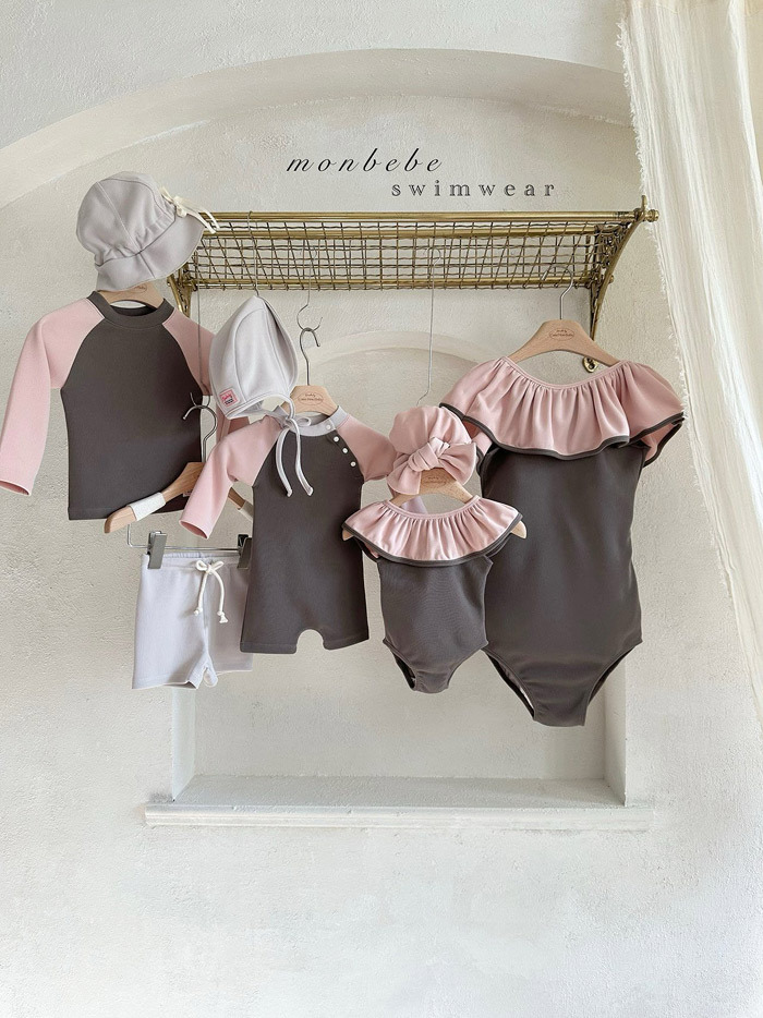 正韓夏Monbebe 兩色莫蘭迪連身泳衣