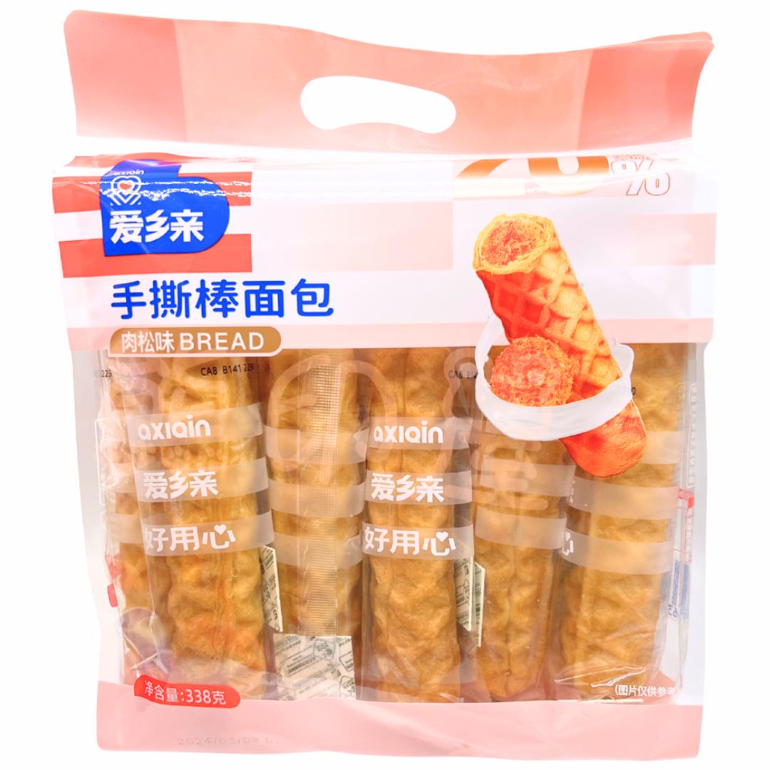 愛鄉親手撕棒麵包-肉鬆味 338g 到期日 2026-5-27