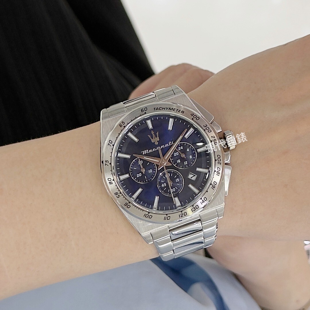 【Maserati 瑪莎拉蒂】Velocita 計時碼表R8873652014 43mm 現代鐘錶