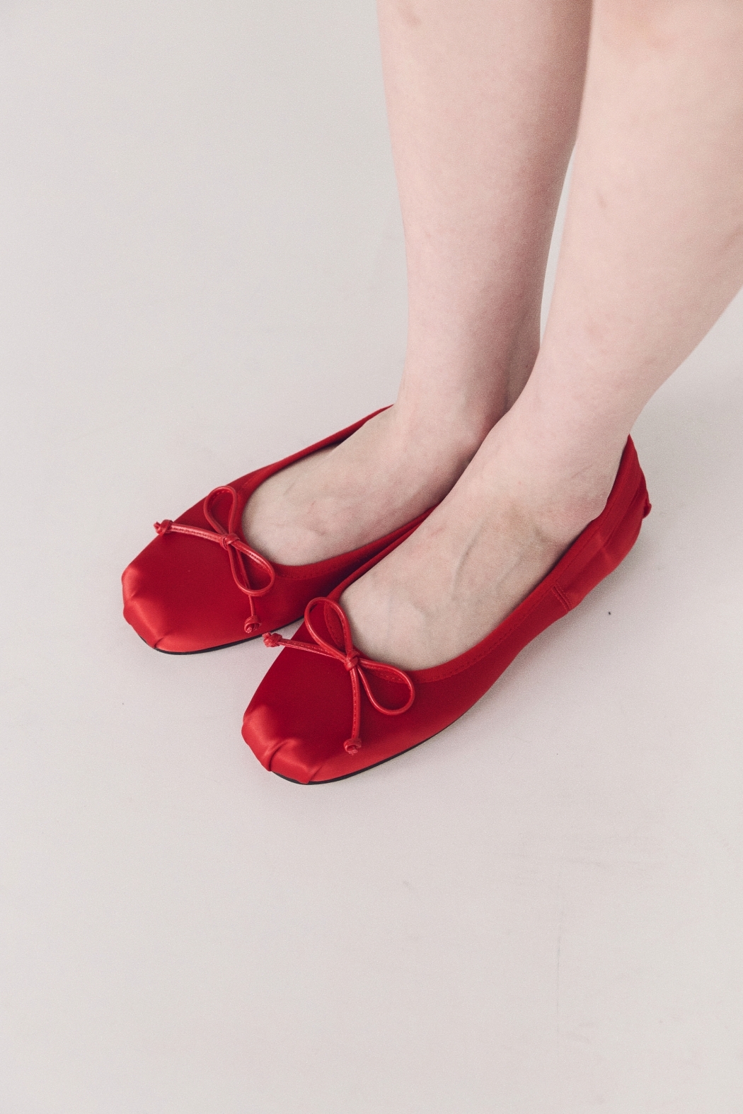 質感鍛面芭蕾舞鞋--紅