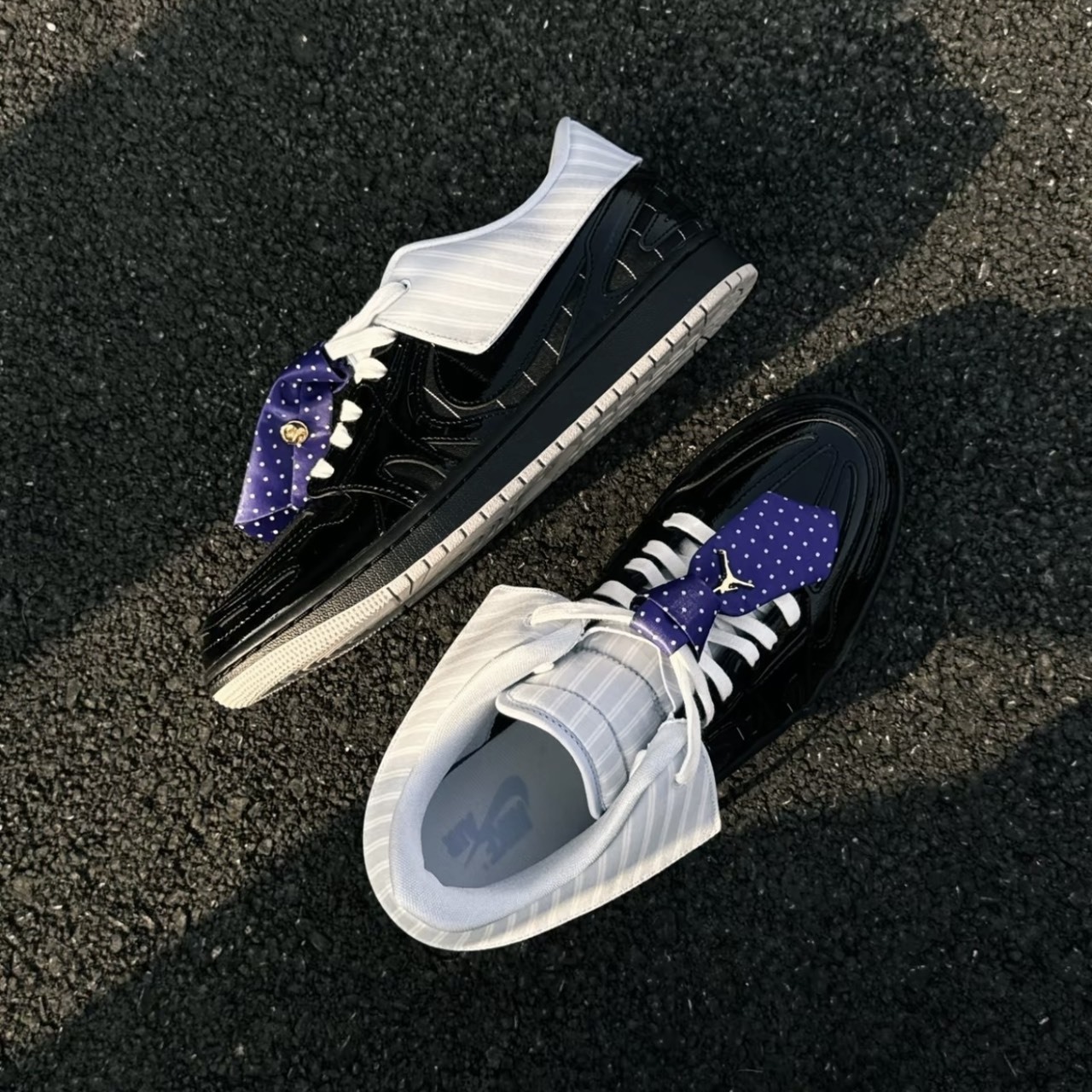 『代購商品』Nike Air Jordan 1 MM V3 黑色 條紋 漆皮 皮革 可翻折鞋領 領帶裝飾 低筒 男女鞋 IR7554-001