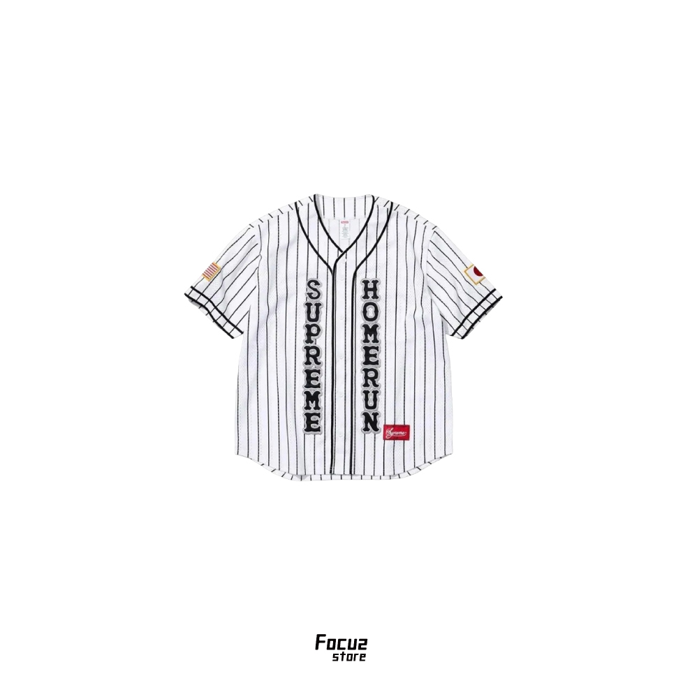 【Focus Store】現貨秒發 Supreme SS25 Homerun Baseball Jersey "White" 短袖棒球衫 白色