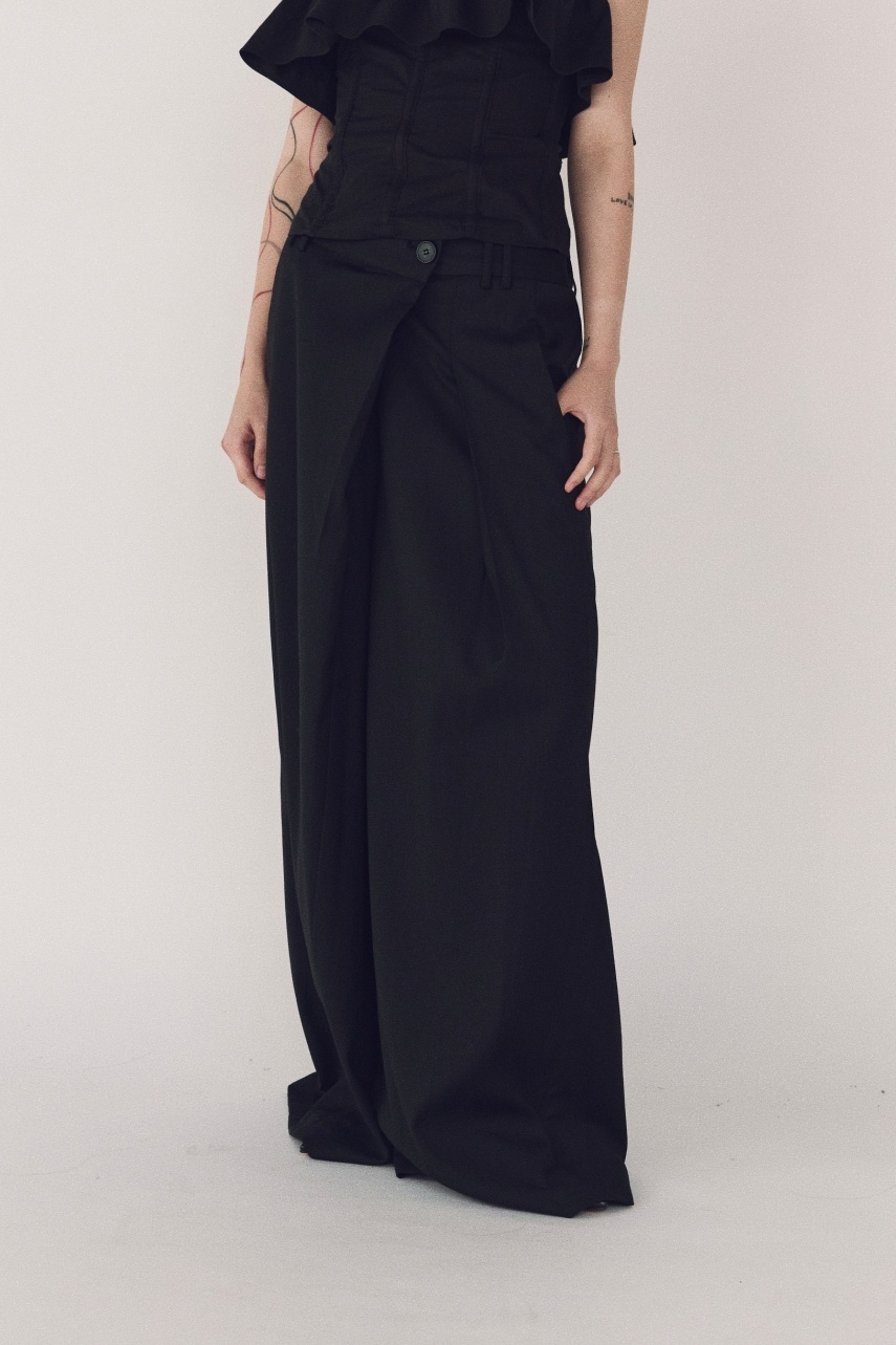 設計師款不對稱西裝褲