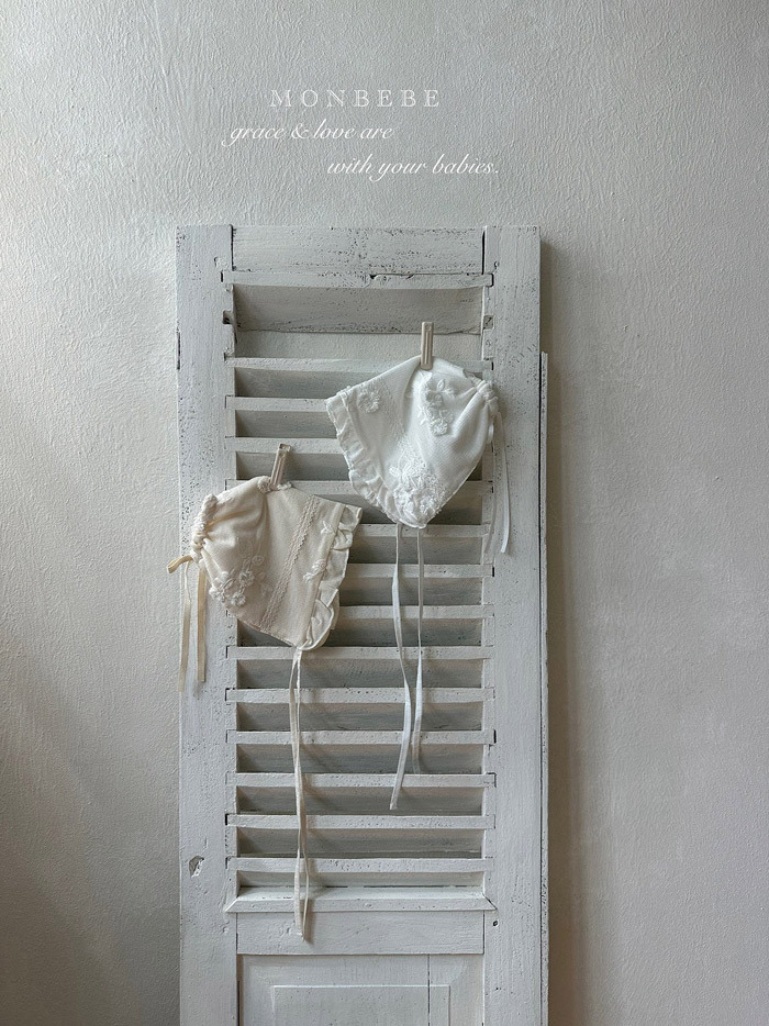 正韓夏Monbebe 兩色嫩嬰繡花帽