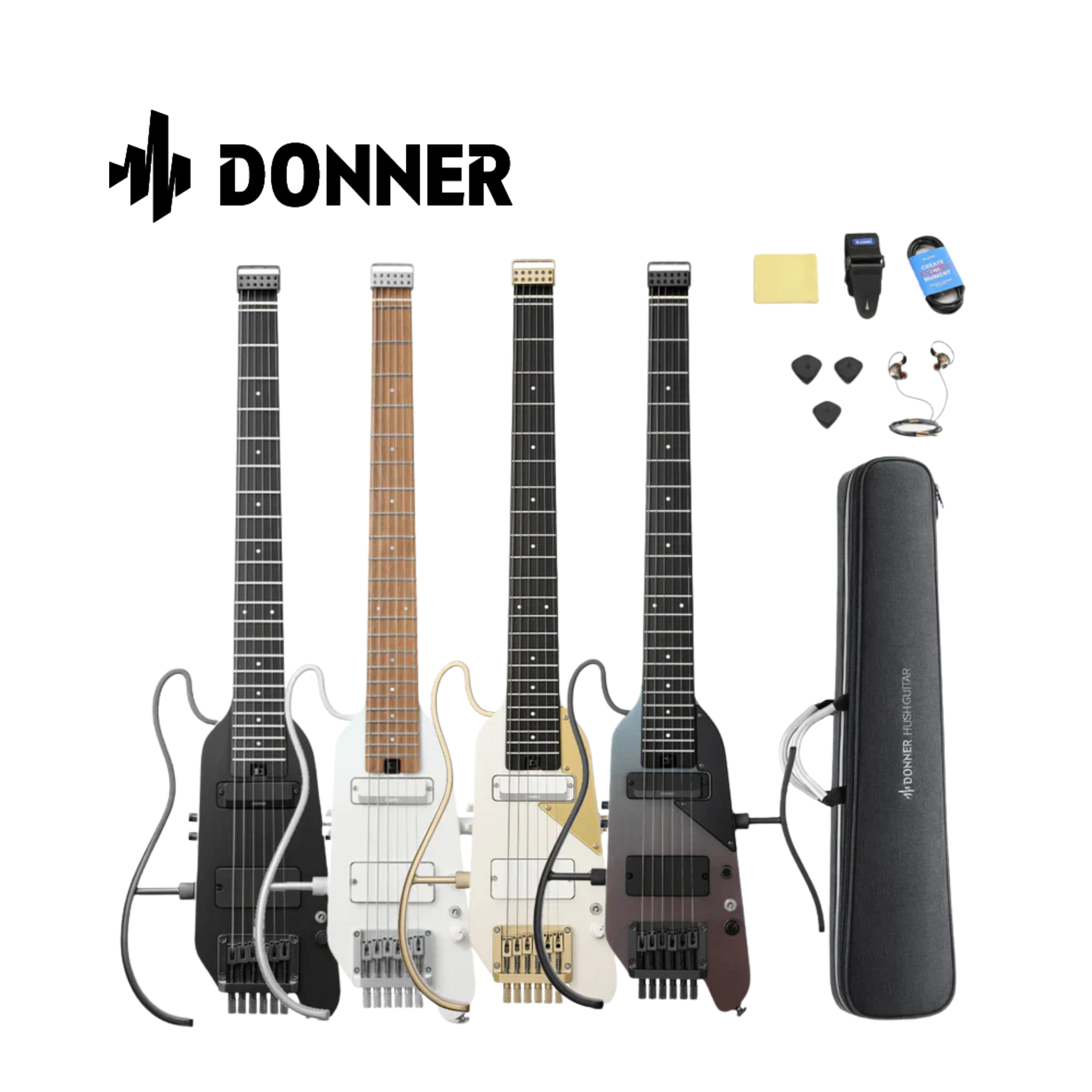 Donner HUSH-X PRO 專業版靜音電吉他 單雙拾音器 無搖座 共四色
