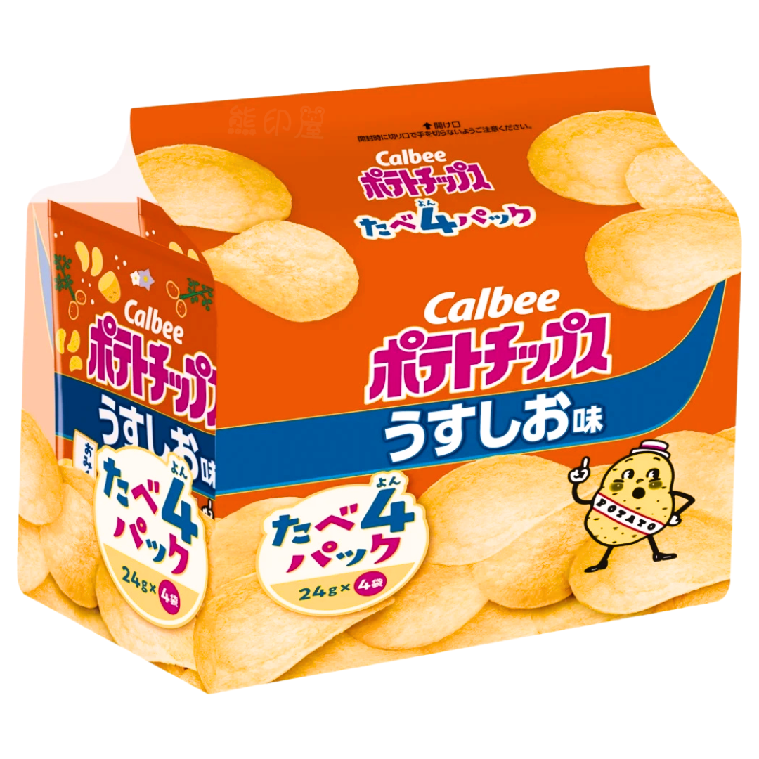 日本卡樂B淡鹽味薯片(內有4小包) 96g 到期日 2026-5-30