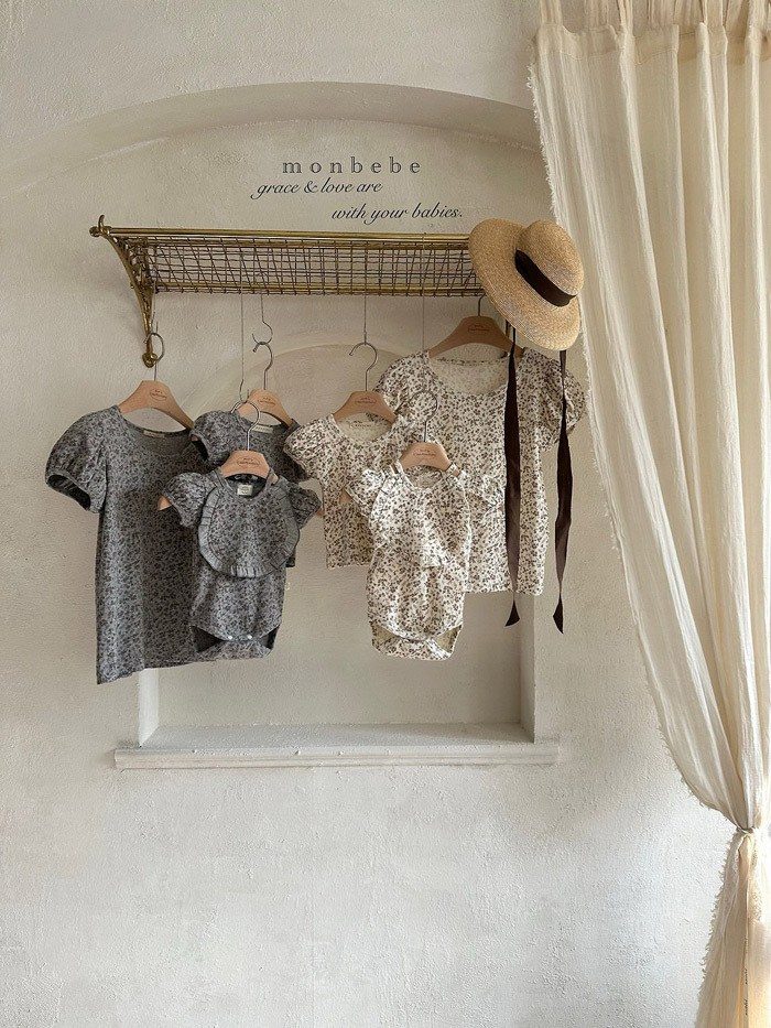 正韓夏Monbebe 親子裝_兩色葉子包屁衣/上衣