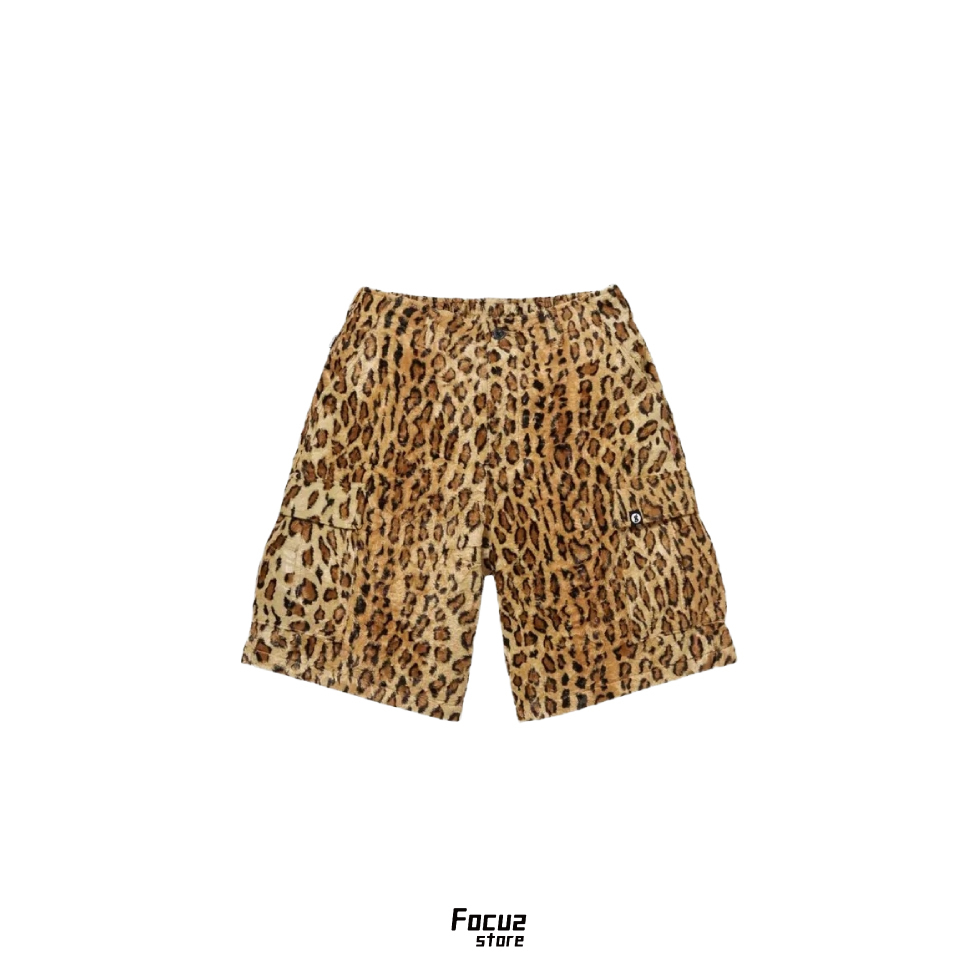 【Focus Store】現貨秒發 GOODENOUGH x Supreme SS25 Crushed Rayon Pile Cargo Short "Leopard" 豹紋工裝短褲