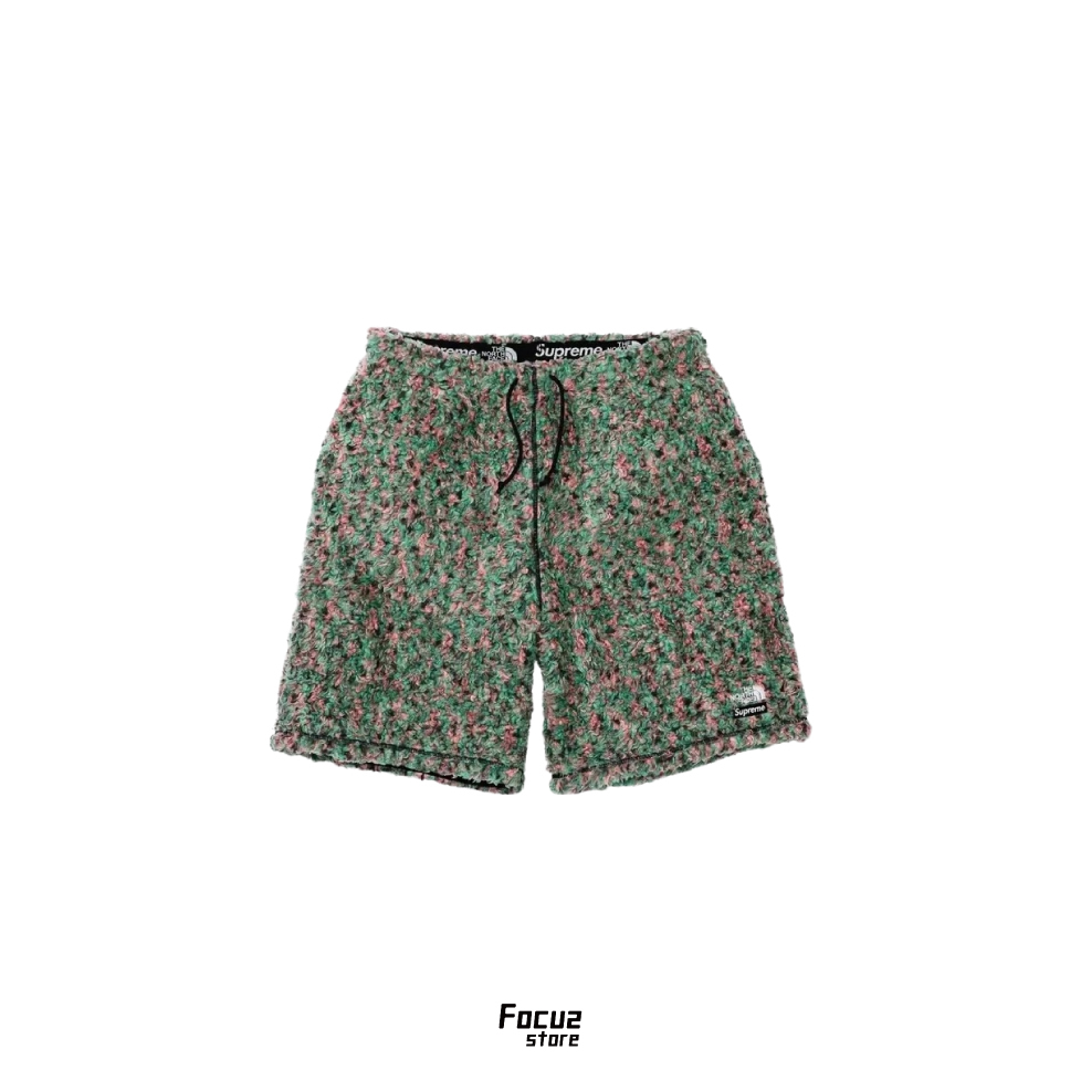 【Focus Store】現貨秒發 The North Face x Supreme SS23 High pile Fleece Short "Green" 搖粒絨短褲 綠色