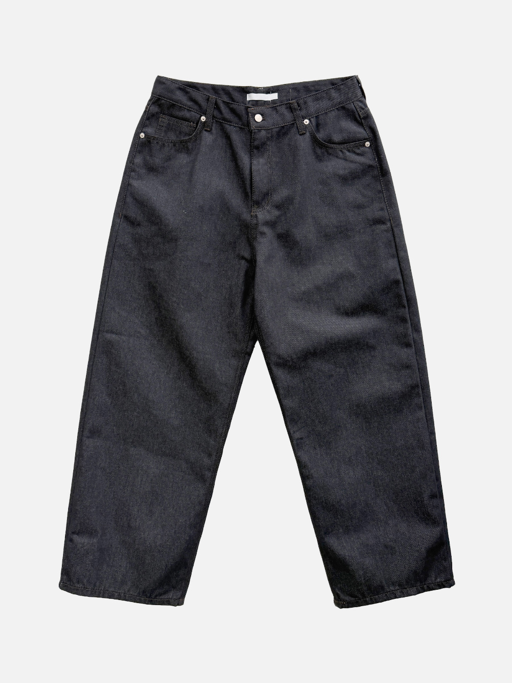 韓國 自然光澤 原色 拼接 皮革 牛仔褲