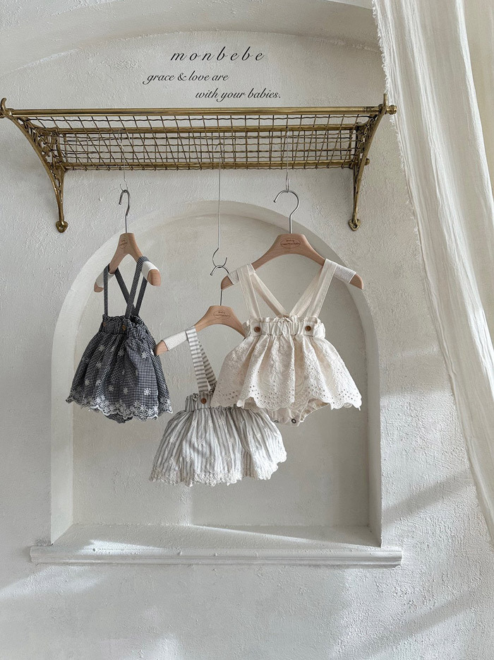 正韓夏Monbebe 三色刺繡花包屁裙