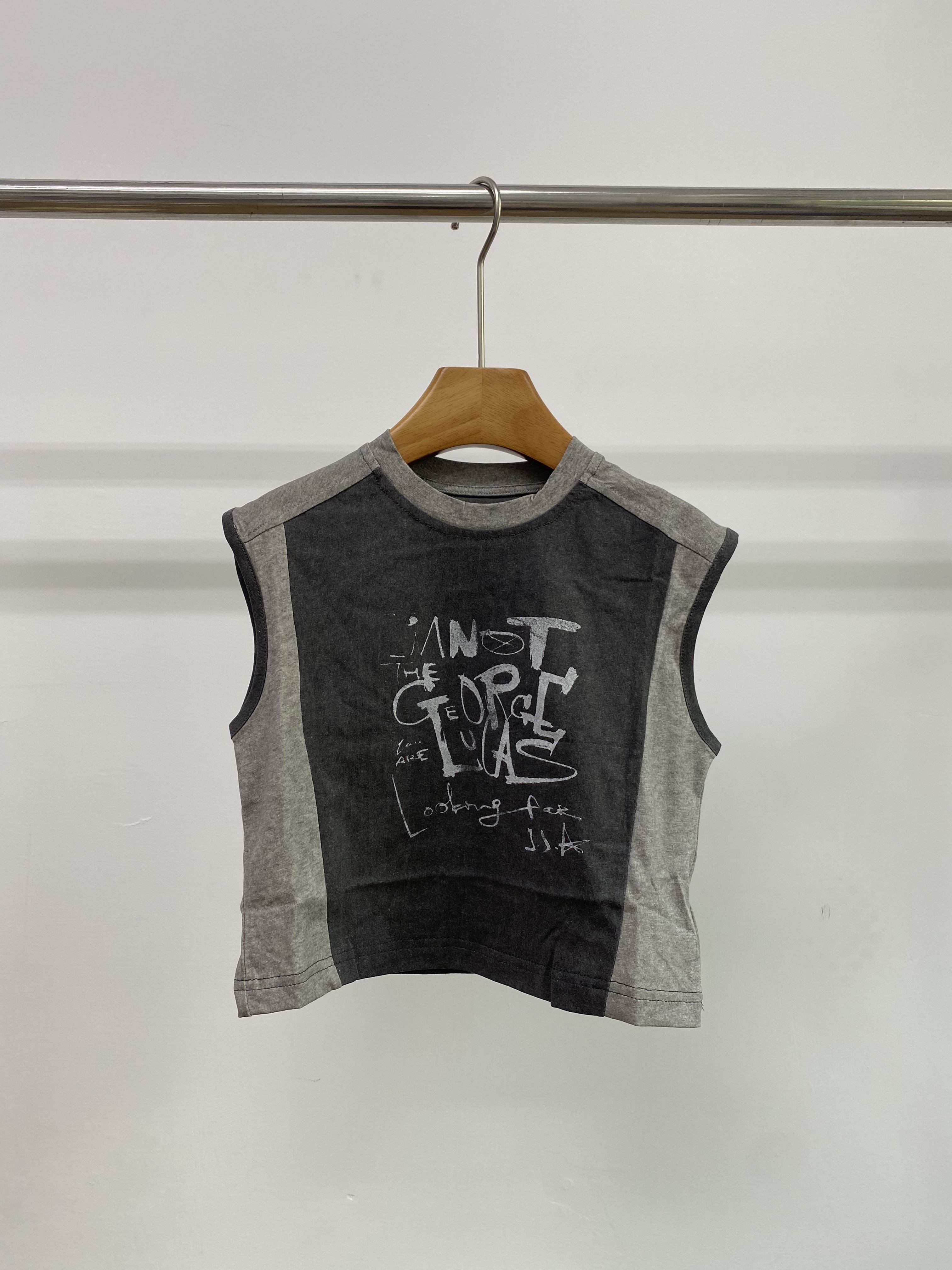 A04862拼色仿舊背心