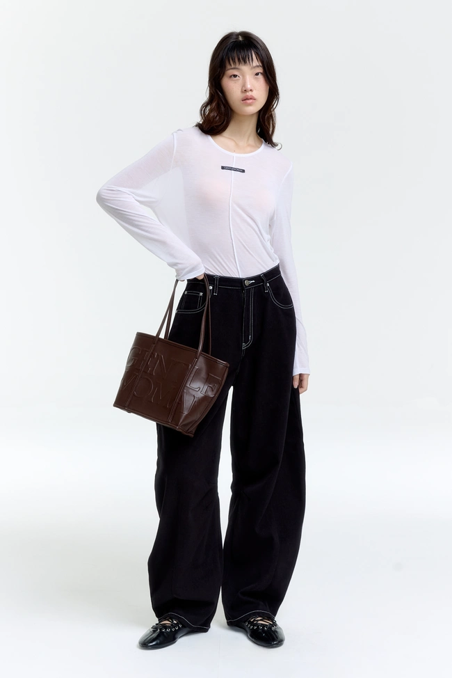 Gentle Woman Leather Soiree Hauler Bag(Brown)