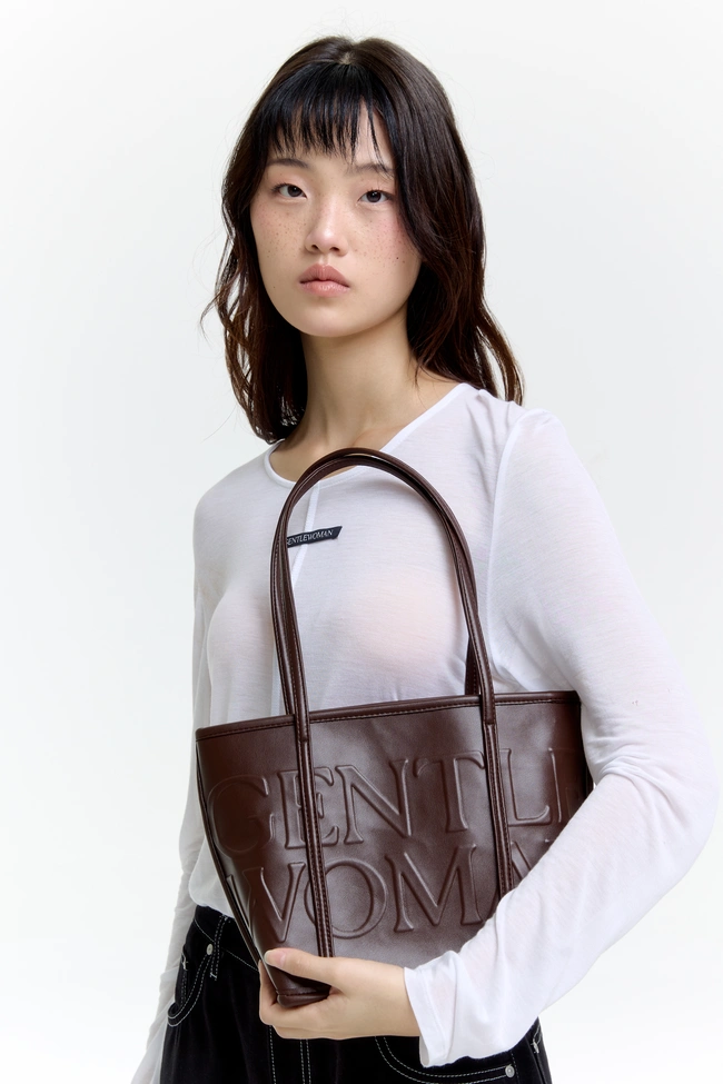 Gentle Woman Leather Soiree Hauler Bag(Brown)