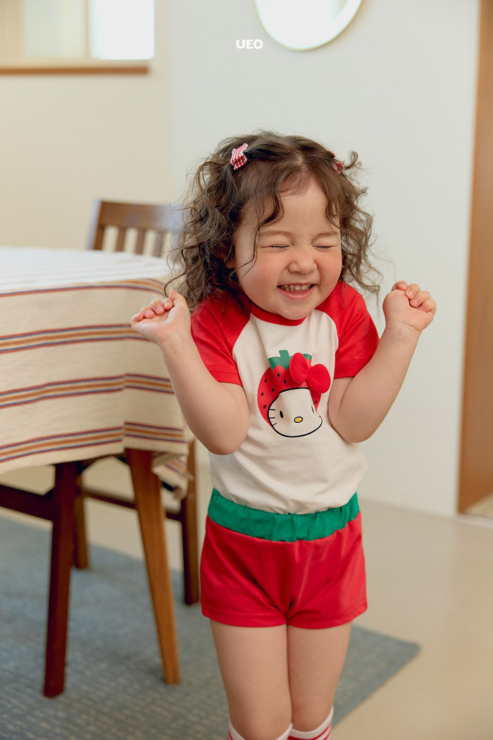 正韓夏UEO三色水果貓貓撞色套裝