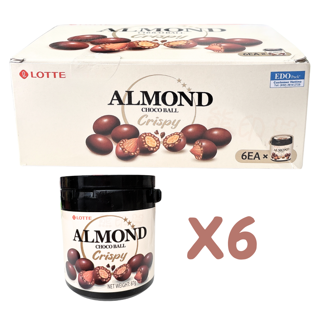 韓國樂天杏仁脆米朱古力(87G X6 )原盒 到期日2026-7-1