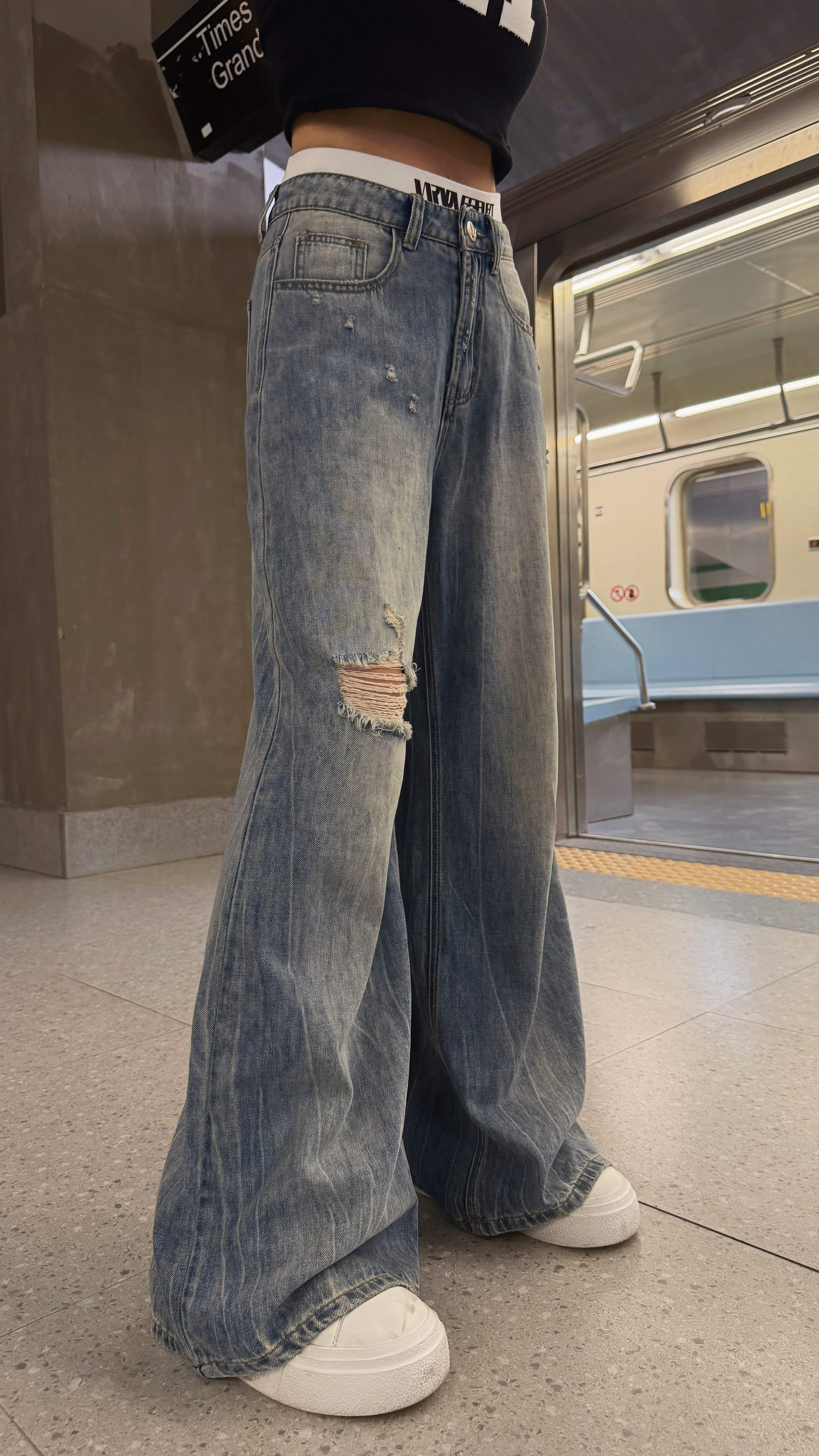 流光刷舊 • Faded Drift｜牛仔寬褲