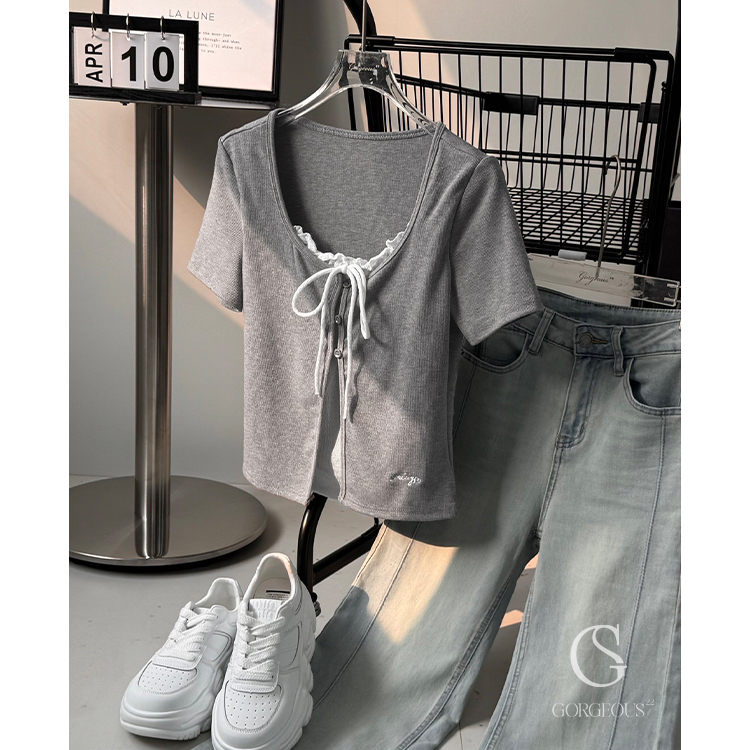 A139 「兩件式造型短袖上衣」