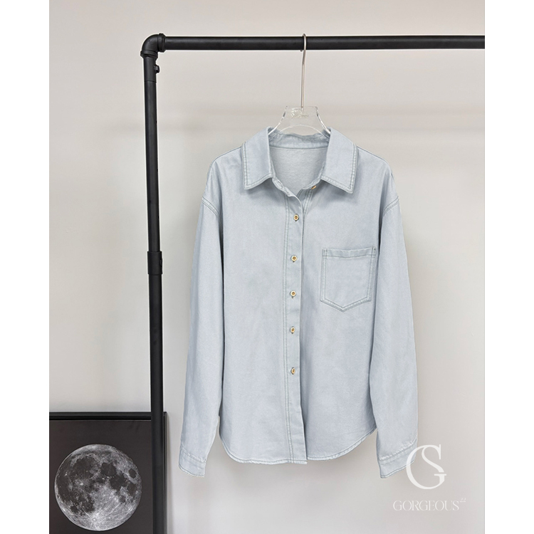 A116 「高磅淺刷牛仔外套」