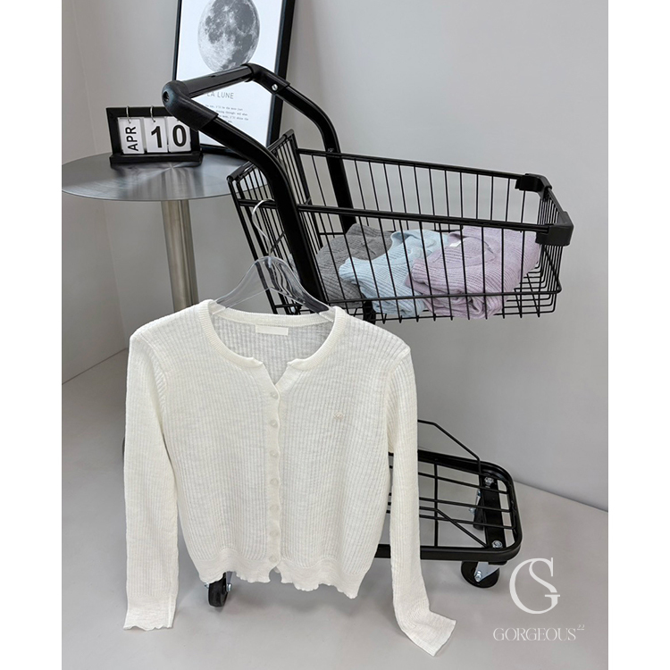 A97 「愛心釦涼感紗外套」