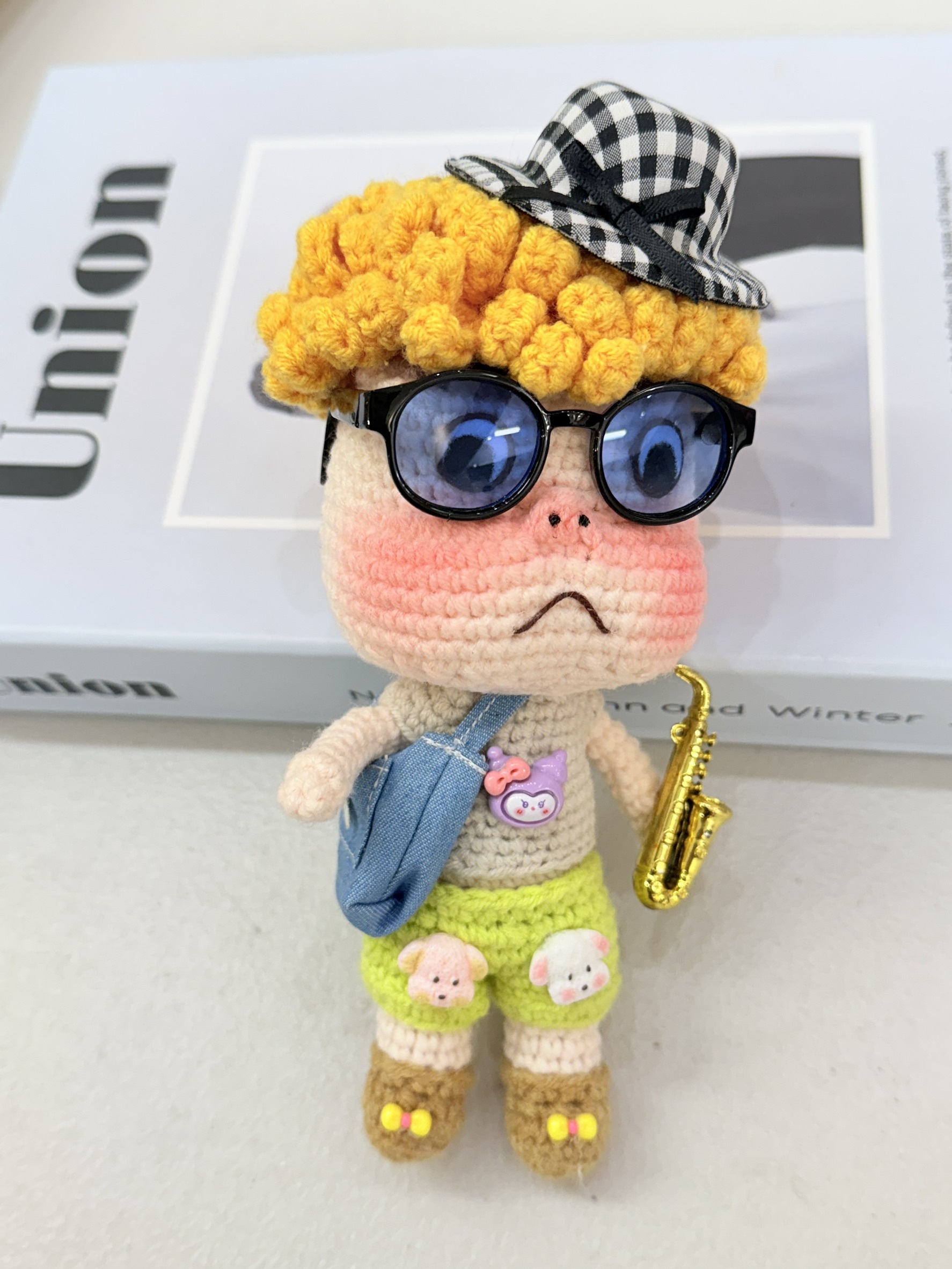 爆炸頭男孩醜娃吊飾-1號『約15-18cm』