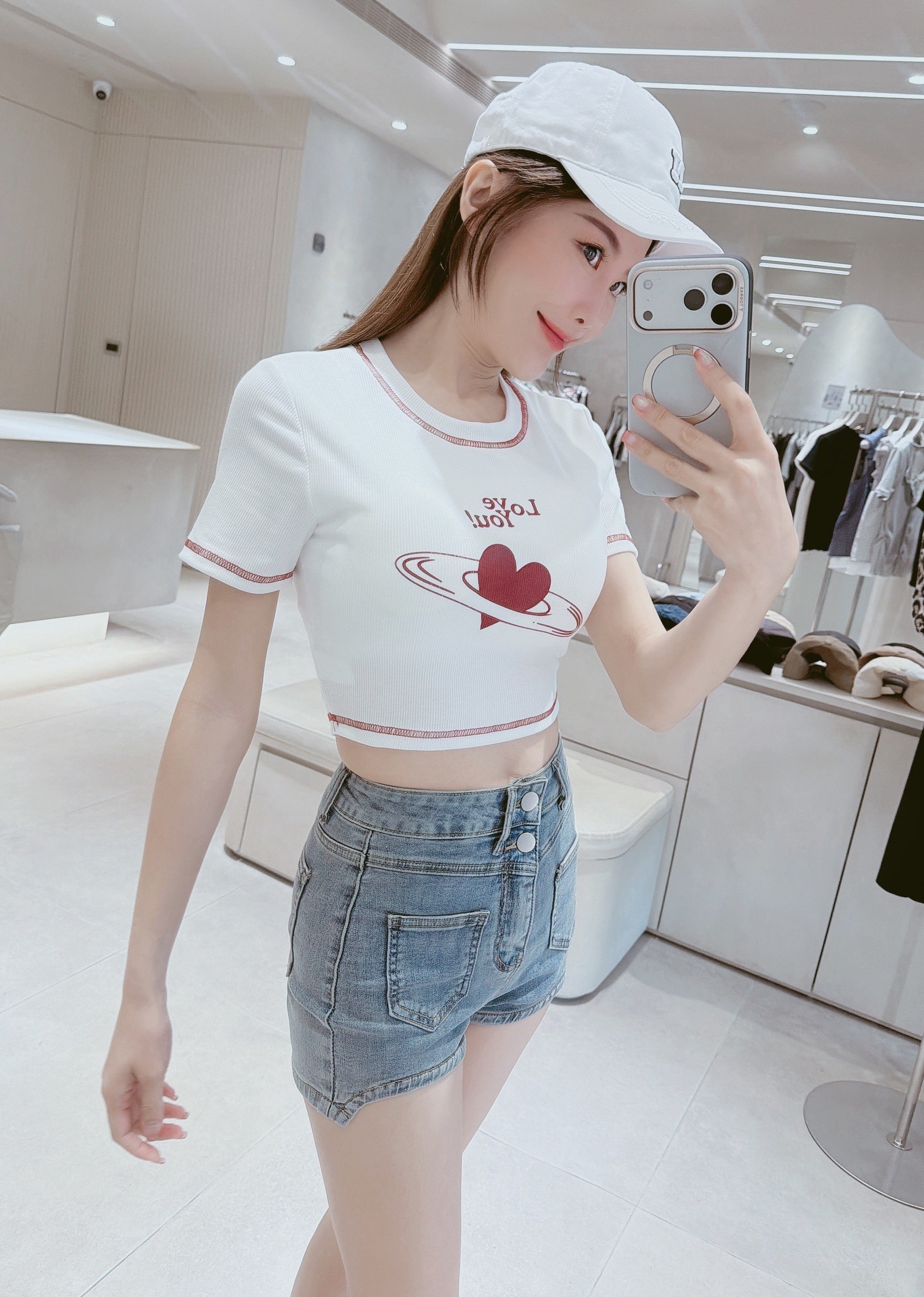 反車線愛心星球罩杯短版衣