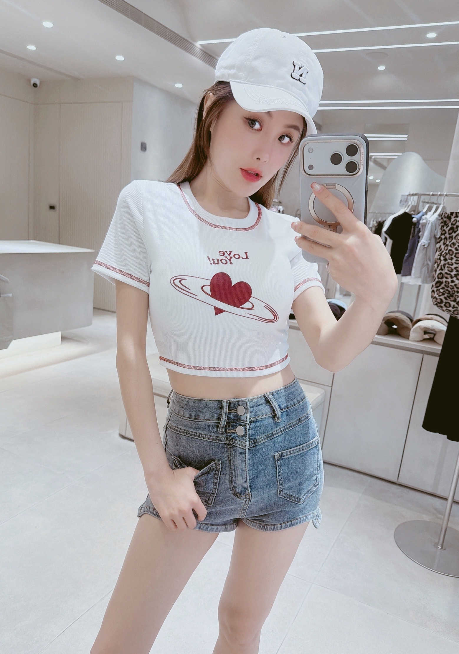 反車線愛心星球罩杯短版衣