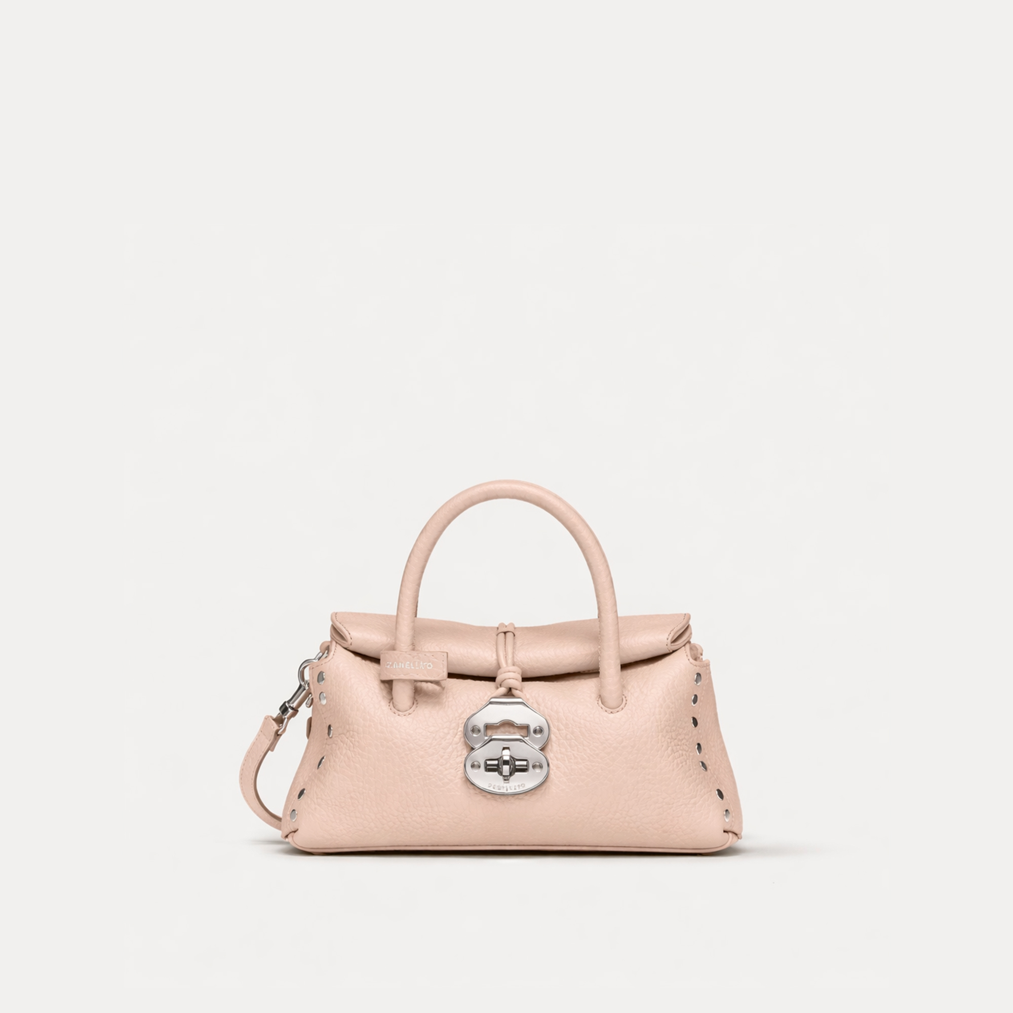 ZANELLATO DOTTA® 紋理皮革手袋-BABY(淺粉)